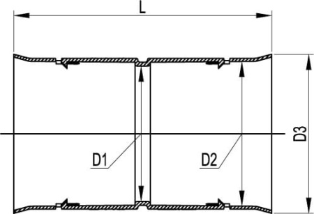 Муфта для двустенных-дренажных труб, 200мм DKC