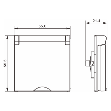 Donel A07 матовый карбон накладка для розетки без заземления, с крышкой, 16A 250 В~, серия DB