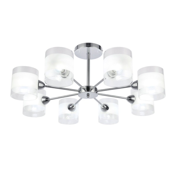 Люстра потолочная Хром/Прозрачный, Белый E14 8*40Вт SLE102802-08 EVOLUCE