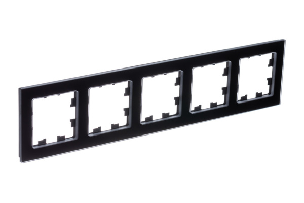 ATLASDESIGN NATURE Рамка 5-постовая натуральное стекло черный Schneider Electric 