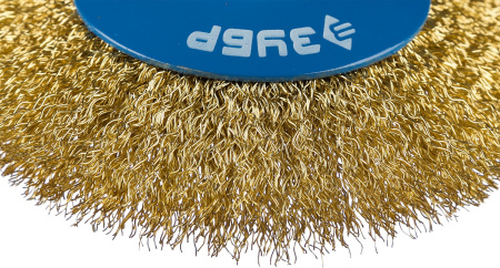 Профессионал. Щетка коническая для УШМ, витая латунированная стальная проволока 0,3мм, 115ммхМ14 ЗУБР