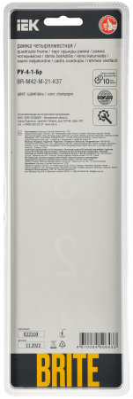 BRITE Рамка 4-мест. РУ-4-1-Бр металл шамп. RE AL IEK