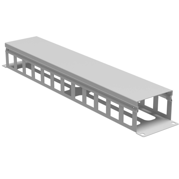 Кабельный органайзер с крышкой и отверстиями 2U, глубина 60 мм, для 19" IT-корпусов, RAL7035 DKC