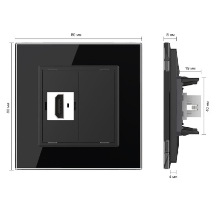 Розетка HDMI Черная Livolo
