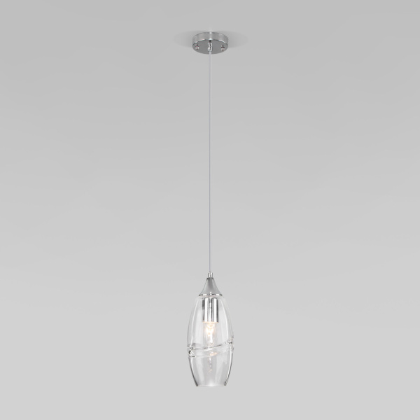 Подвесной светильник 1*E27 40Вт хром IP20 (50222/1 прозрачный) Eurosvet