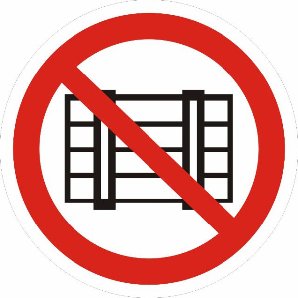 Знак P 12 "Запрещается загромождать проходы и (или) складировать" ф200 мм, пластик ГОСТ Р 12,4,026-2001 EKF