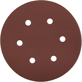 Круг шлифовальный "Мастер" универсальный, из абразивной бумаги на велкро основе, 6 отверстий, Р320, 150мм, 5шт ЗУБР