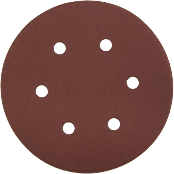 Круг шлифовальный "Мастер" универсальный, из абразивной бумаги на велкро основе, 6 отверстий, Р320, 150мм, 5шт ЗУБР