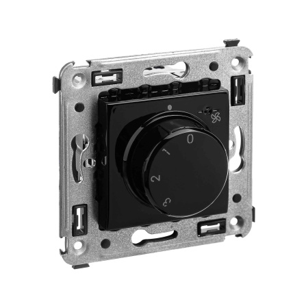 Механизм управления вентиляторами в стену, "Avanti", "Черный квадрат" DKC