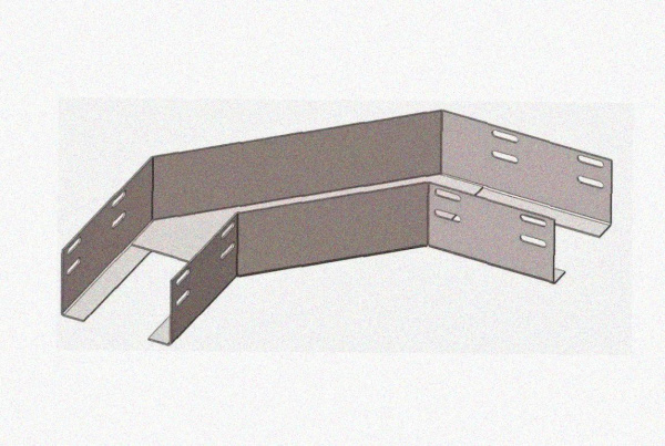 Лоток угловой лестничный КГ-НЛ 10х10-90 (Rп600) УХЛ1 поворот на 90, радиус поворота трассы 600 мм, горячее цинкование, S1,5