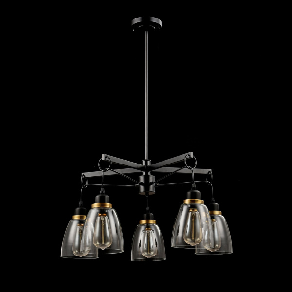 Люстра 5*E27 60Вт Черный IP20 Louise FR4167-PL-05-BL Freya