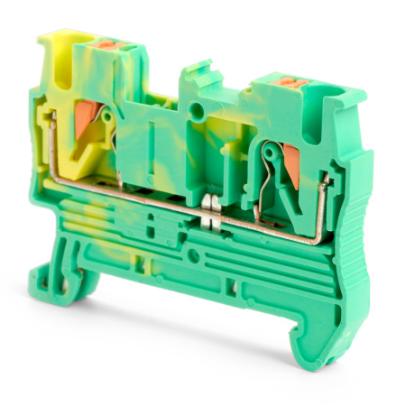 Зажим пружинный, 2-проводной проходной ЗНИ - 2,5, JXB PT 2,5, желтый, зеленый LD572-1-25 STEKKER