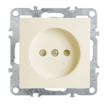 Розетка 1-местная б/з (механизм), STEKKER, PST10-9109-02, 250В, 16А с защ. шторкой, серия Эрна, слоновая кость