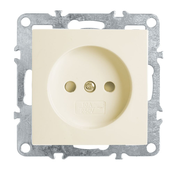 Розетка 1-местная б/з (механизм), STEKKER, PST10-9109-02, 250В, 16А с защ. шторкой, серия Эрна, слоновая кость