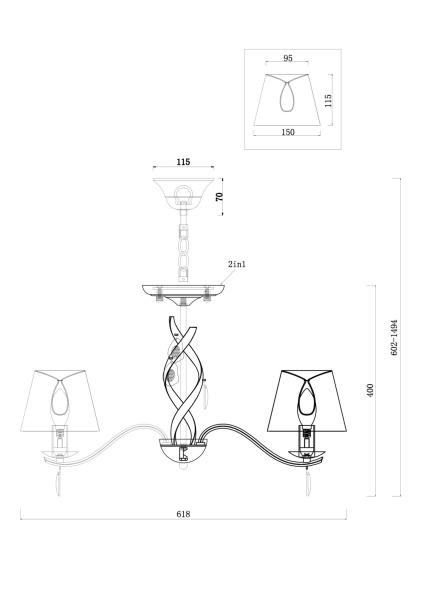 Люстра 5*E14 40Вт Матовое Золото IP20 Monique FR2001PL-05G Freya