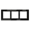 Рамка стеклянная Voltum S70 на 3 поста, (черный, стекло)