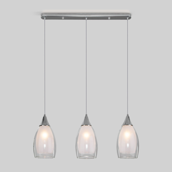 Подвесной светильник со стеклянными плафонами 3*E14 15Вт хром IP20 Cosmic (50285/3 хром) Eurosvet