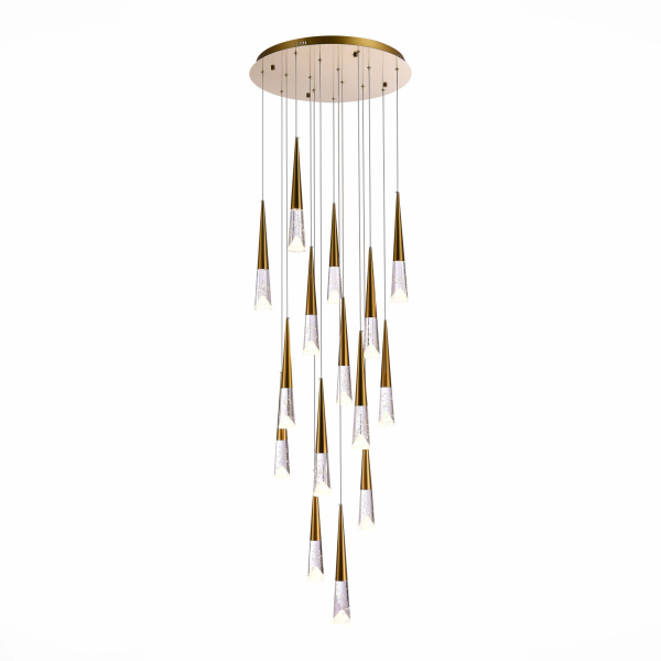 Люстра подвесная Золотистый/Прозрачный LED 15*3Вт 3000К SL6111.203.15 ST LUCE