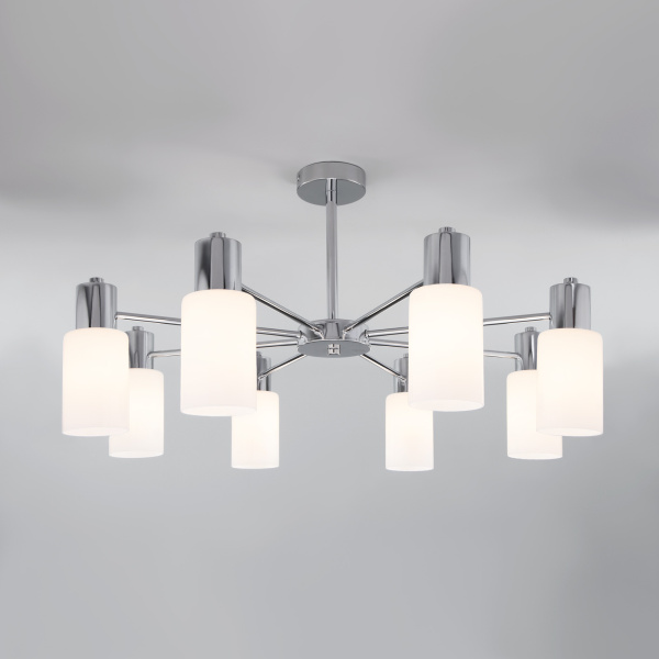 Потолочная люстра со стеклянными плафонами 8*E14 60Вт хром IP20 Vegga (70160/8 хром) Eurosvet