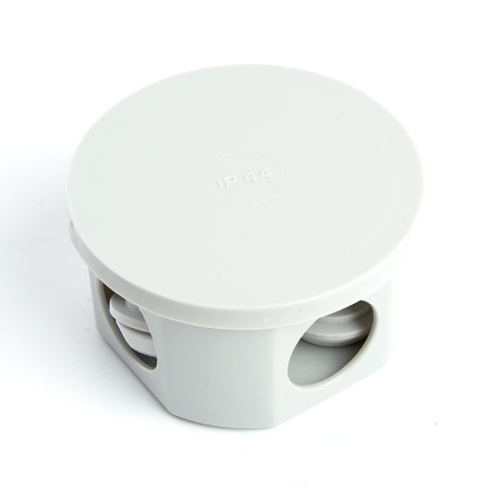 Коробка разветвительная STEKKER EBX20-34-44, 75*75*40мм, 4 ввода, IP44, светло-серая (GE41237)