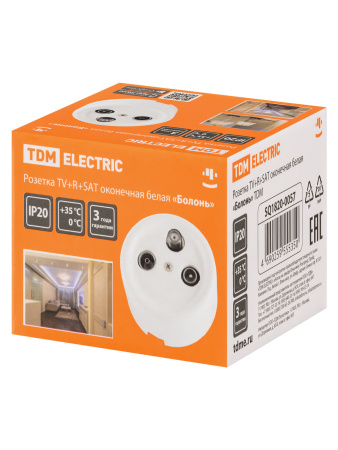 Розетка TV+R+ SAT оконечная белая «Болонь» TDM