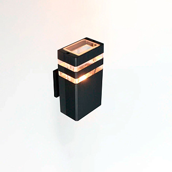 Фасадный светильник General GWL-MR16-GU10-S-IP65 Черный с двойным боковым рассеивателем Катет