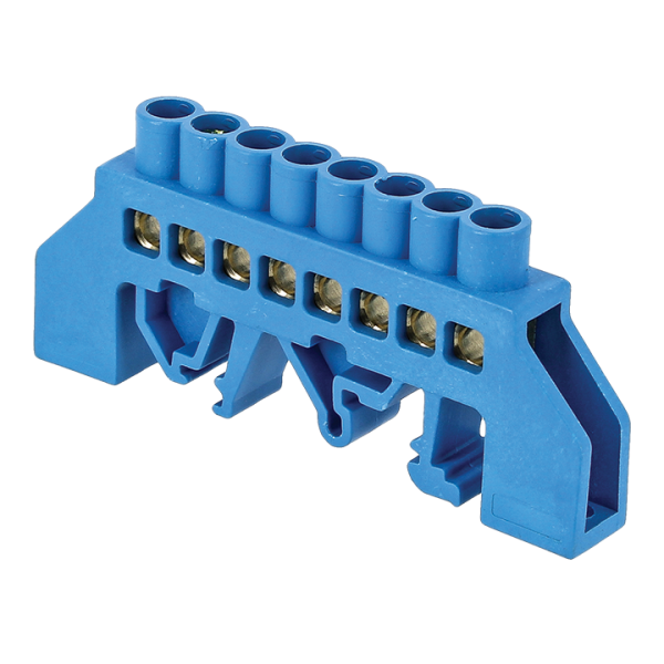 Шина "0" N (8х12мм) 8 отверстий латунь синий нейлоновый корпус комбинированный PROxima EKF Шина "0" N (8х12мм) 8 отверстий латунь синий нейлоновый корпус комбинированный PROxima EKF