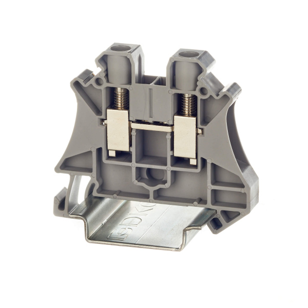 Клемма проходная, винтовой зажим, 2 точки подключения, 6 кв.мм, серая DKC Клемма проходная, винтовой зажим, 2 точки подключения, 6 кв.мм, серая DKC