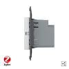 Двухклавишный проходной сенсорный выключатель ZigBee Module, цвет серый (механизм) Livolo