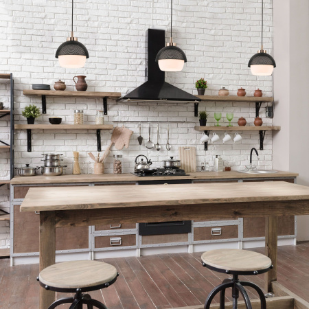 Подвесной светильник 1*E27 60Вт IP20 Nocciola (50106/1 античная бронза / черный) Eurosvet