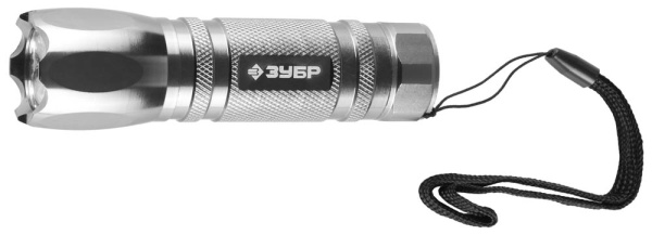 Фонарь "ЭКСПЕРТ" ручной, алюминиевый корпус, 8 светодиодов + лазер, 3 режима работы, 3ААА, металлик ЗУБР