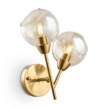 Настенный светильник (бра) 2*E14 40Вт Латунь антик IP20 Sherry FR5121WL-02G Freya