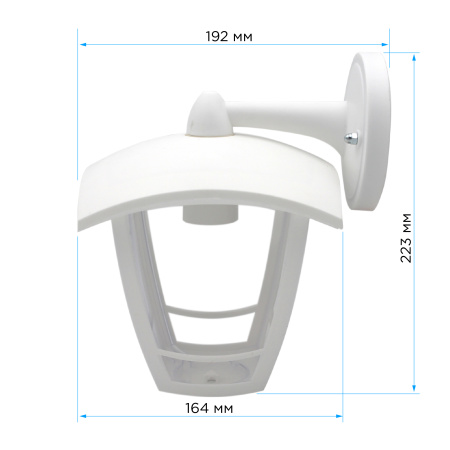 11-153 Светильник садово-парковый, настенный вниз, «Дели 2», Е27х60Вт, 4-х гранный, пластик, белый, прозрачный поликарбонат, 164х192х223мм,... APEYRON