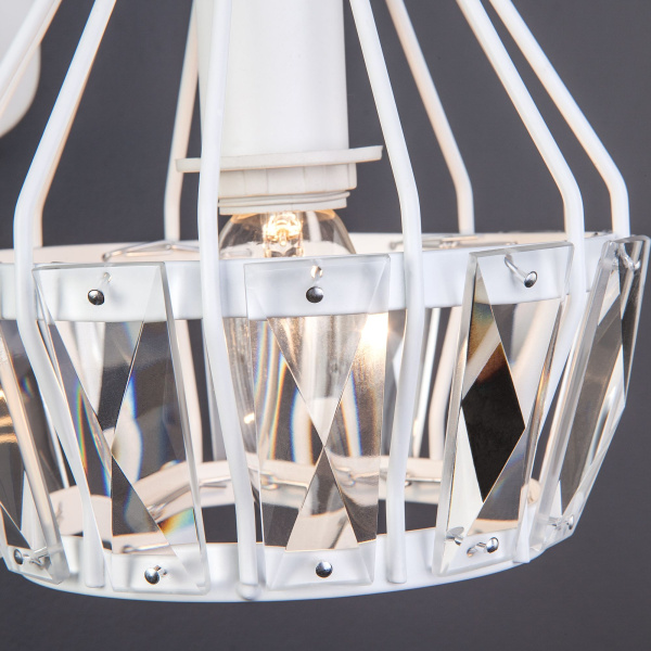 Бра с хрусталем 1*E14 60Вт белый IP20 Lord (70075/1 белый) Eurosvet