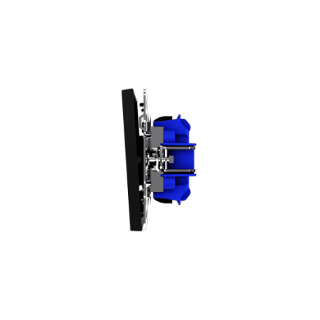 Проходной переключатель встраиваемый Voltum S70 одноклавишный с подсветкой 10А, (черный матовый)