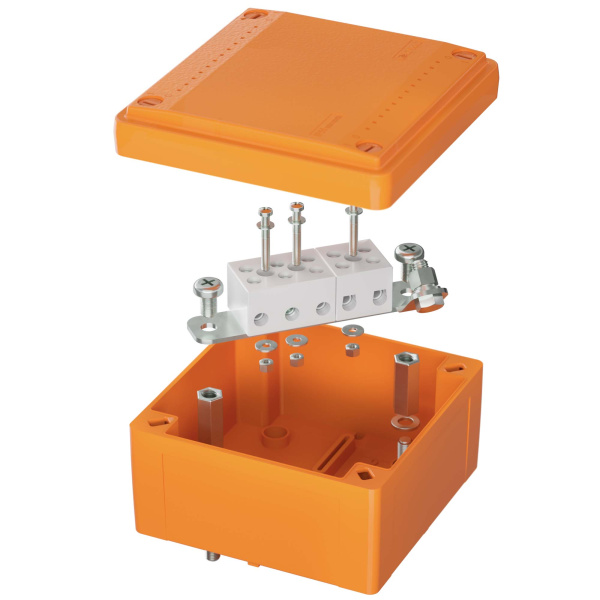 Коробка пластиковая FS с гладкими стенками и клеммниками, IP56, 100х100х50 мм, 5р, 450V, 20A, 10 мм2 DKC