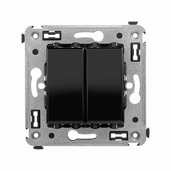 Кнопка двухклавишная в стену, "Avanti", "Черный квадрат" DKC