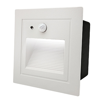 Светильник для ступеней 3Вт 5000К Металл Белый Квадрат с сенсором GSTL-S1-3BT-5K General