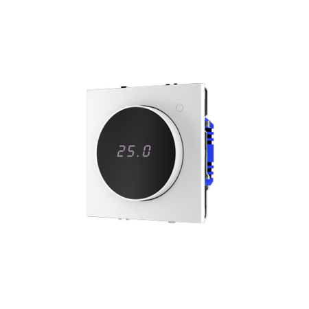 Терморегулятор электронный Voltum S70 с индикацией и датчиком, для теплого пола, (белый матовый)