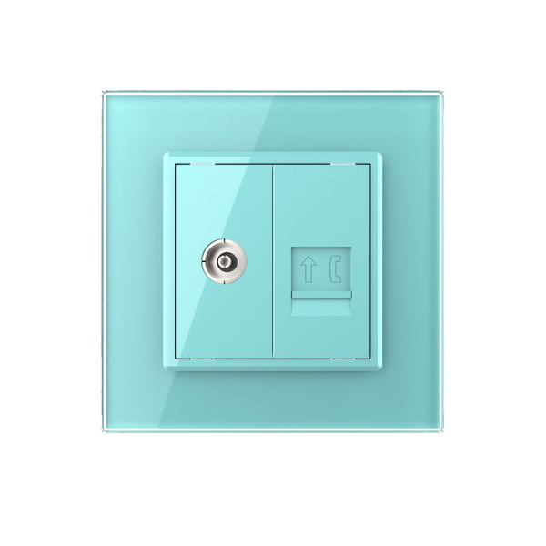 Розетка ТВ/ТЛФ Зеленая Livolo