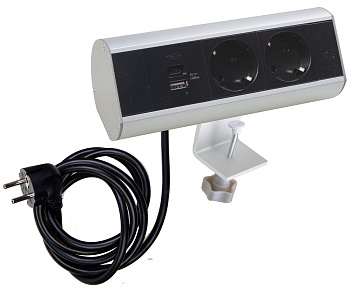 Donel Настольный розеточный блок Ovaledesign в сборе: 2х220V, USB Type A+C, кабель, тип: DDSBC