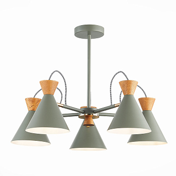 Люстра потолочная Серый, Золотистый/Серый, Темное дерево E14 5*40Вт SLE125112-05 EVOLUCE