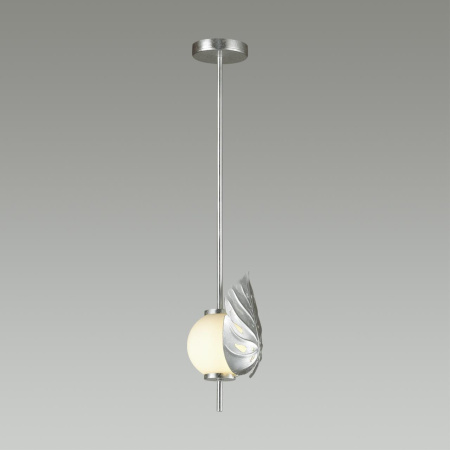 Подвес E14 1*40W JUNGLE серебристый/белый/стекло B ODEON LIGHT