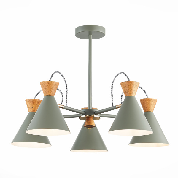 Люстра потолочная Серый, Золотистый/Серый, Темное дерево E14 5*40Вт SLE125112-05 EVOLUCE