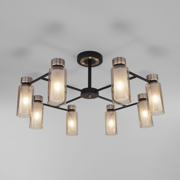 Потолочная люстра с плафонами 8*E14 15Вт античная бронза, черный IP20 Amado (70115/8 черный) Eurosvet