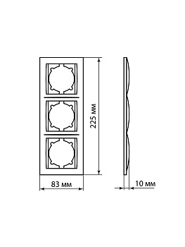 Рамка 3-х постовая вертикальная шоколад "Лама" TDM
