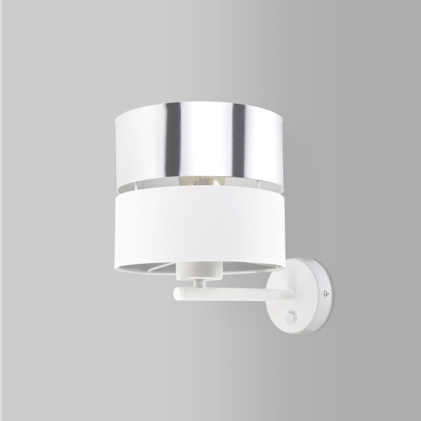 Бра с абажуром 1*E27 60Вт белый IP20 Hilton (4175 Hilton Silver) TK Lighting