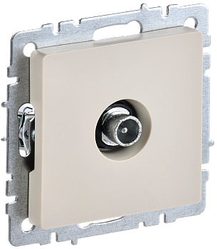 BRITE Розетка TV проходная РТВ10-0-БрКр бежевый IEK