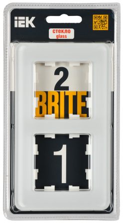 BRITE Рамка 2-мест. РУ-2-2-Бр стекло бел. RE IEK