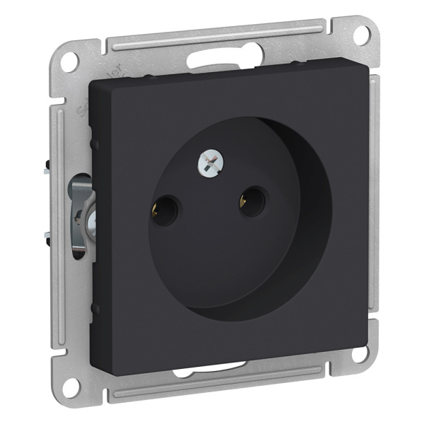 ATLASDESIGN Механизм розетки СУ 1 мест. без зазем.без шторок 16А карбон IP20 (кр.10шт) Schneider Electric